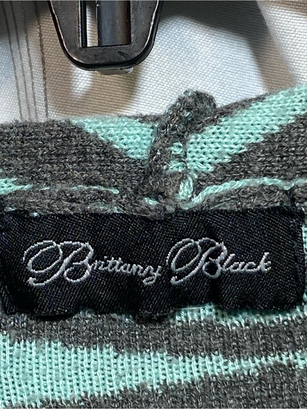 Brittany Black Aztec Open-Front Tunic Cardigan - Mint Green & Gray - Picture 7 of 11